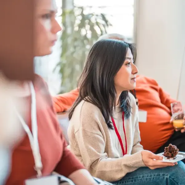 Woman Focusing On A Meeting