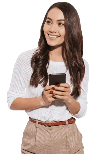 Happy woman with a phone